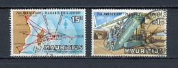 MAURICE - ANNI. DE L'AÉROPORT  - N° Yt 377+379 Obli. - Maurice (1968-...)