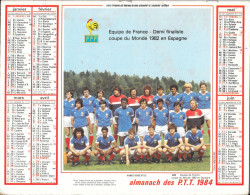 CALENDRIER Des POSTES 1984 " Equipe De FRANCE De Football -  1/2 Finaliste De La Coupe Du Monde1982 En Espagne - Tamaño Grande : 1981-90