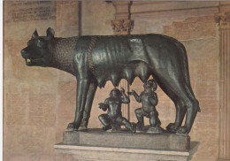 CARTOLINA  ROMA,LAZIO-MUSEI CAPITOLINI-LUPA CAPITOLINA (OPERA ETRUSCA DEL IV-V Sec.)-STORIA,BELLA ITALIA,NON VIAGGIATA - Musei