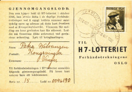 Norway Postcard National Help H 7 Lottery Oslo Charlottenberg 21-10-1946 - Brieven En Documenten