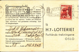 Norway Postcard National Help H 7 Lottery Oslo 17-10-1946 - Briefe U. Dokumente