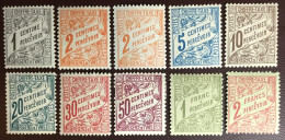 French Tunisia Tunisie 1901 - 1903 Postage Due Taxe Set To 2f Y&T 26-34 MH - Portomarken