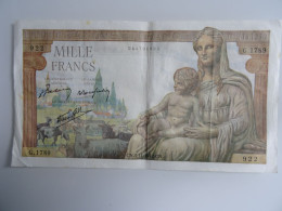 Suite De 2 Billets 1000 F DEMETER 5.11.1942 - 1 000 F 1942-1943 ''Déesse Déméter''