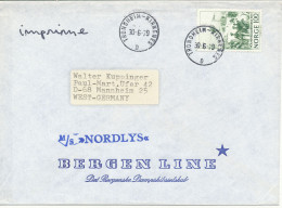 Norway Ship Cover M/S Nordlys Bergen Line Trondheim - Kirkenes 30-6-1979 - Lettres & Documents