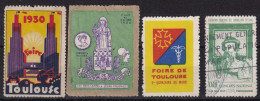 France Vignettes - Toulouse - 4 Vignettes - B/TB - Tourism (Labels)