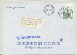 Norway Ship Cover M/S Nordlys Bergen Line Trondheim - Kirkenes 30-6-1979 - Brieven En Documenten