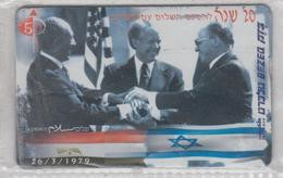 ISRAEL 1999 PEACE AGREEMENT MENACHEM BEGIN JIMMY CARTER ANWAR SADAT USED PHONE CARD - Israele