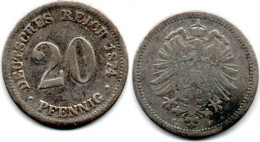 MA 29067  / Allemagne - Deutschland - Germany   20 Pfennig 1874 F TB - 20 Pfennig