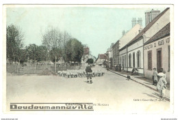 CPA - 28 - COURVILLE - Square Marceau - Berger Et Ses Moutons - Construction De Roues Voiture - Courville