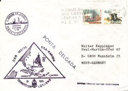 Portugal Shipcover Zerstörer Lütjens USA - Karibik Ponta Delgada 23-1-1978 - Cartas & Documentos