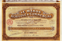 Titre De 1926 - Le Maroc Agricole & Commercial Société Anonyme - - Agriculture