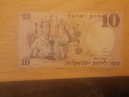 Israel-10 LIROT SCIENTIST-(1958)-(BLUE NUMBER)-(154)-(023678-ח/5)-USED-BANK NOTE - Israël