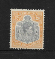 BERMUDA 1940 12s 6d GREY AND PALE ORANGE SG 120d MOUNTED MINT Cat £110 - Bermuda