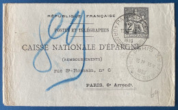 1939 Entier Postal Chaplain 2 F Noir Double Obl " PARIS 39 / 40R.GRANGE AUX BELLES " Format 280 X 240 Mm. CHA R R1 Rare! - Pneumatici