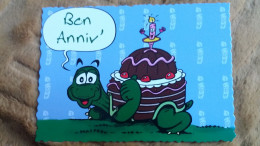 CPM ELEPHANT DESSIN K YO HUMOUR BON ANNIVERSAIRE TORTUE CARAPACE GATEAU DELIRE CARTOON 2 ED MILABERTO A 328 - Tortues