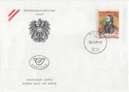 Austria Osterreich 1989 FDC Eduard Suess, Geologist Geology Geologe Geologie Politiker, Canceled In Wien - FDC