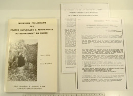 Inventaire Prélim. Cavités Naturelles Et Artificielles Du Dépt. Du Rhône, 1985, CDSR/FFS + DONNE 2 Docs Spéléologie 69 - Rhône-Alpes