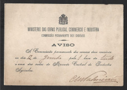 Permanent Cereals Committee Meeting. Reinado D. Carlos I, 1898. Central Agricultural Products Market. Lisbon. Agricultur - Portugal