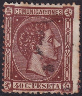 Spain 1875 Sc 217 España Ed 167 Used Toned/rough Perfs - Usados