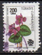 TURQUIE N° 2644 O Y&T 1990 Fleurs (surchargé) - Used Stamps