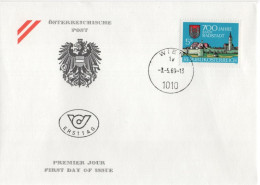 Austria Osterreich 1989 FDC 700 Jahre Stadt Radstadt, Stadtmauer, Kloster, Canceled In Wien - FDC