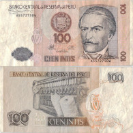 Peru 100 Intis 1987 P133 Banknote South America Currency Pérou #5149 - Perú