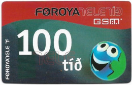 Faroe - Smiling Face, Exp. 31.01.2004, GSM Refill 100Kr, Used - Faroe Islands