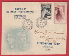 Enveloppe FRANCE Centenaire Du Timbre Poste Français PARIS 1949 - Cartas & Documentos