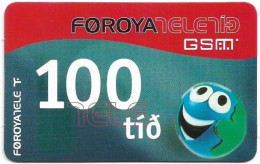 Faroe - Smiling Face, Exp. 01.02.2006, GSM Refill 100Kr, Used - Isole Faroe