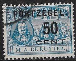 1907 Portzegels De Ruyter Opdruk 50 Ct Op ½ Ct Blauw NVPH P 42 - Strafportzegels