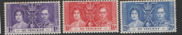 St  Vincent  1937  SG 146-8  Coronation Fine Used - St.Vincent (...-1979)