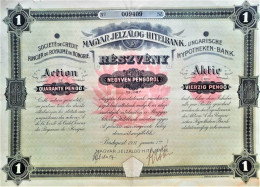 Ungarische Hypotheken-Bank - Aktie über 40 Pengo - 1927 - Budapest - Bank & Insurance