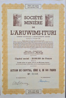 Société Minière De L'Aruwimi-Ituri - Stanleyville - Action De Capital -1949 - Africa