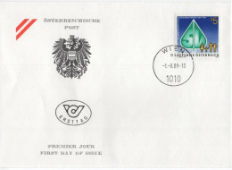 Austria Osterreich 1989 FDC 100 Jahre Österreischische Sozialversicherung, Social Insurance, Canceled In Wien - FDC