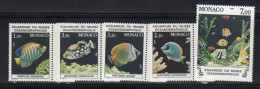 Monaco Neuf, Yvert  N° 1483, 1484, 1485, 1486, 1487; **, Poissons, - Poissons