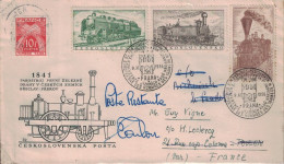 TCHECOSLOVAQUIE - LETTRE DE PRAGUE POUR LA FRANCE EN POSTE RESTANTE - TAXE 10F GERBECACHET TOULON 3-12-1956. - 1859-1959 Covers & Documents