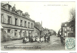 CPA - 76 - MONT SAINT AIGNAN - Mairie - Les Enfants Devant L'Ecole De Garçons  - Café De La Mairie Tenu Par E. CAPELLE - Mont Saint Aignan