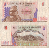 Zimbabwe 5 Dollars 1997 P-5b Banknote Africa Currency #5160 - Simbabwe