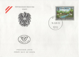 Austria Osterreich 1989 FDC 850 Jahre Wildalpen, Canceled In Wien - FDC