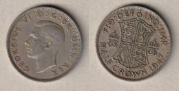 00973) Grossbritannien, 1/2 Crown 1947,  George VI - Other & Unclassified