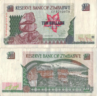 Zimbabwe 10 Dollars 1997 P-6a Banknote Africa Currency #5162 - Zimbabwe