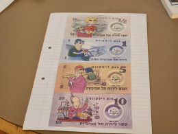 ISRAEL-Discount Bank-Trial Banknotes(1/2, 1, 5, 10)(4 Banknotes)Herzli Lilinblum Tel Aviv Museum Banking-(תשס"ח-2008) - Israel