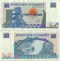 Zimbabwe 20 Dollars 1997 P-7a Banknote Africa Currency #5163 - Zimbabwe