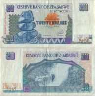 Zimbabwe 20 Dollars 1997 P-7a Banknote Africa Currency #5164 - Zimbabwe