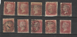 Set Of 10 X One Penny Red - Oblitérés