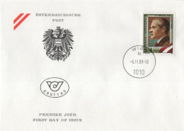 Austria Osterreich 1989 FDC Georg Trakl, Austrian Poet, Canceled In Wien - FDC