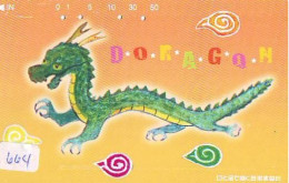 Télécarte Japon * DRAGON L'ESTRAGON DRACHE DRAGÓN DRAGO (664) Zodiaque - Zodiac Horoscope * Phonecard Japan - Dierenriem