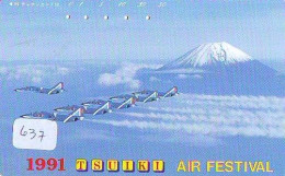 TELECARTE JAPON * 390-8054 * MILITAIRY AVION (637) Flugzeuge * Airplane * Aeroplano * PHONECARD JAPAN * ARMEE - Leger