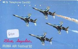 TELECARTE JAPON * MILITAIRY AVION  (640)  Flugzeuge * Airplane * Aeroplano * PHONECARD JAPAN * ARMEE * LEGER VLIEGTUIG - Armada