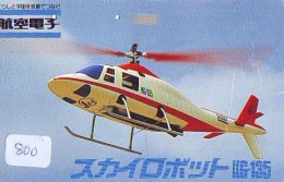 Télécarte Japon Hélicoptère * Telefonkarte Japan * Hubschrauber (800) HELICOPTER * CHOPPER * HELICÓPTERO * HELICOPTER * - Flugzeuge